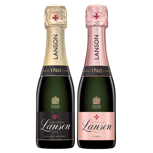 Mini Champagne Duo Lanson Le Rosé and Lanson Le Black 20cl – Champagne Set